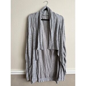 Athleta Pranayama Wrap Cardigan Heathered Grey Soft XS Open Front